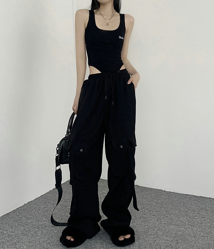 新型ギャル揚げ街hiphopゆるい銀色の反射ショートコート女性のお姉さんのジャズのゆるいズボンのスーツ