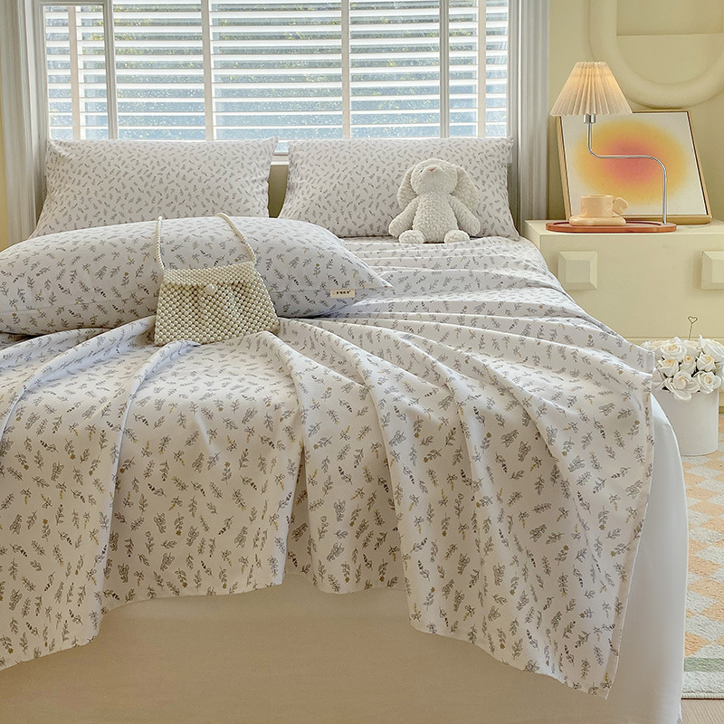 Nueva clase A algodón floral viejo y grueso sábana gruesa de una sola pieza de algodón puro 100 ropa de cama individual de dormitorio de primavera y verano de tres piezas