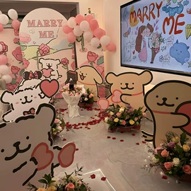 气球;场地布置道具;拉花、彩带