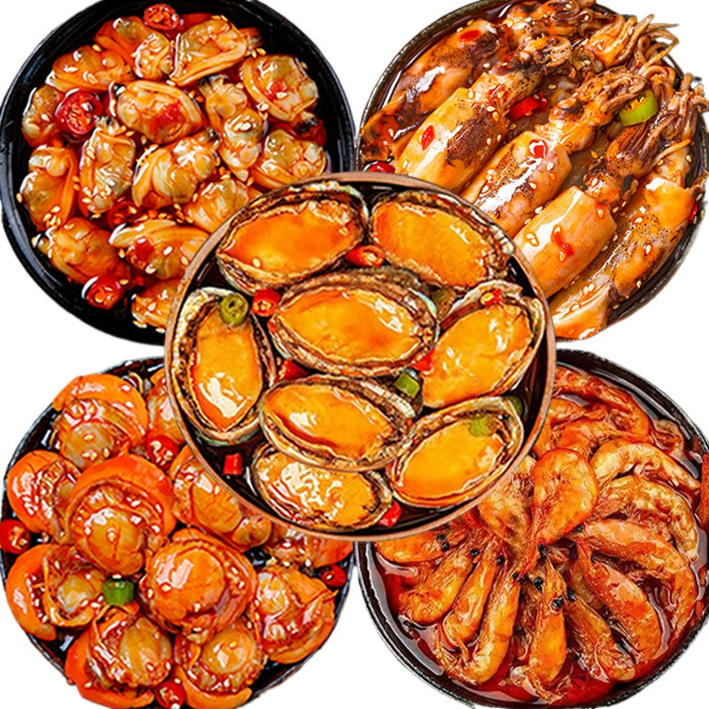 Острый обжаренный абалоновый устрица мясо готовые к употреблению охладённая консервированная острая морепродукты приготовленная еда консервированные закуски интернет-кулинарии