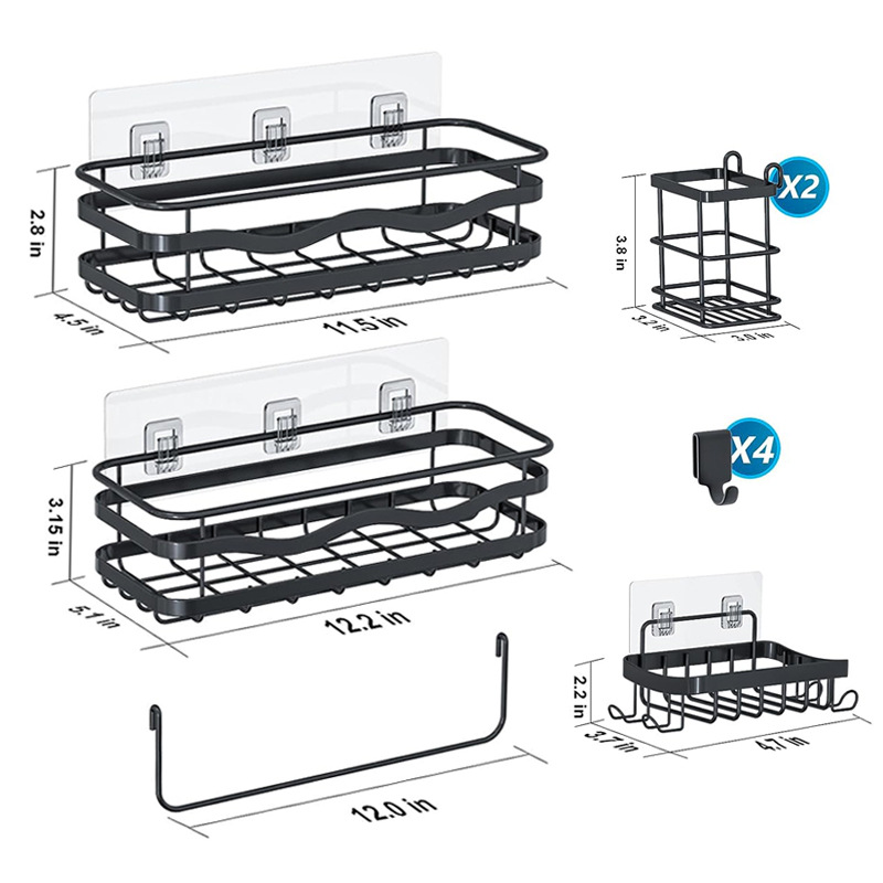 Amazon baño rack de almacenamiento pared Punch-libre baño ducha gel de almacenamiento cocina condimento almacenamiento