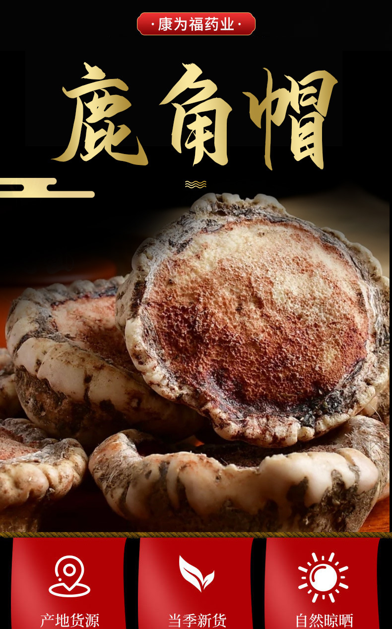 Deer Antler Cap Powder (Cervus nippon) — Dried Deer Antler Base Powder, 500g overview