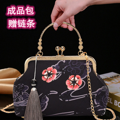 female temperament handbags hand bag handbag qipao with dress bag embossed xiangyun Retro Chinese Cheongsam Dress mother bags