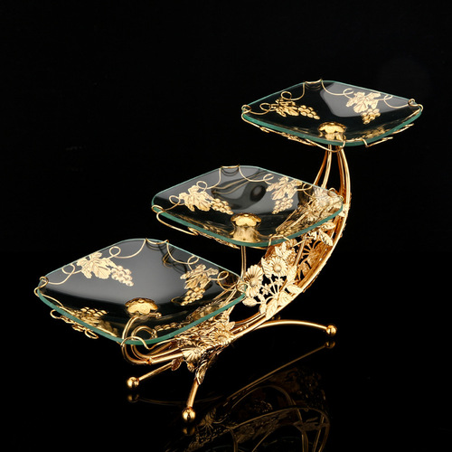 European-style fruit tray for home living room coffee table creative fruit bowl multi-layer light luxury exquisite wedding snack tray decoration wholesale