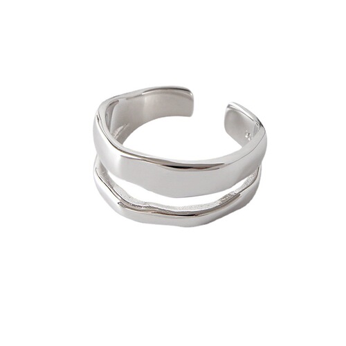 Vintage Thai Silver Ring for Women Irregular Personality Index Ring Korean Style Trendy Open Exaggerated S925 Silver Index Ring