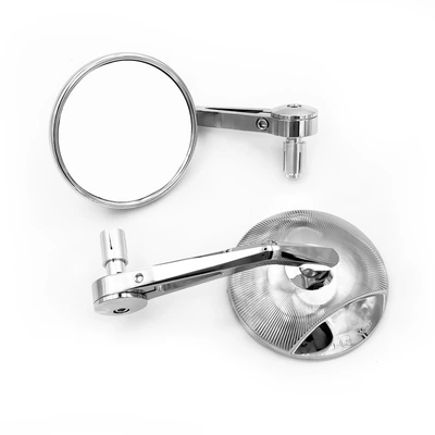Motorcycle rearview mirror PP universal motorcycle electric - cnc-mirror-rod-sf-198-silver