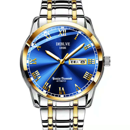 Fashion Classic Dual Calendar Luminous Waterproof Solid Steel Strap Men's Watch Watch Gift Wholesale Quartz Watch on behalf of