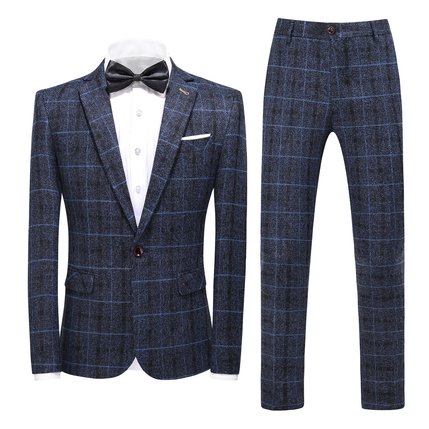 Traje de hombre traje de tres piezas estilo coreano slim fit británico casual moda novio vestido de novia Plaid traje pequeño hombres