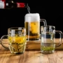 青苹果带把无盖茶楼玻璃杯