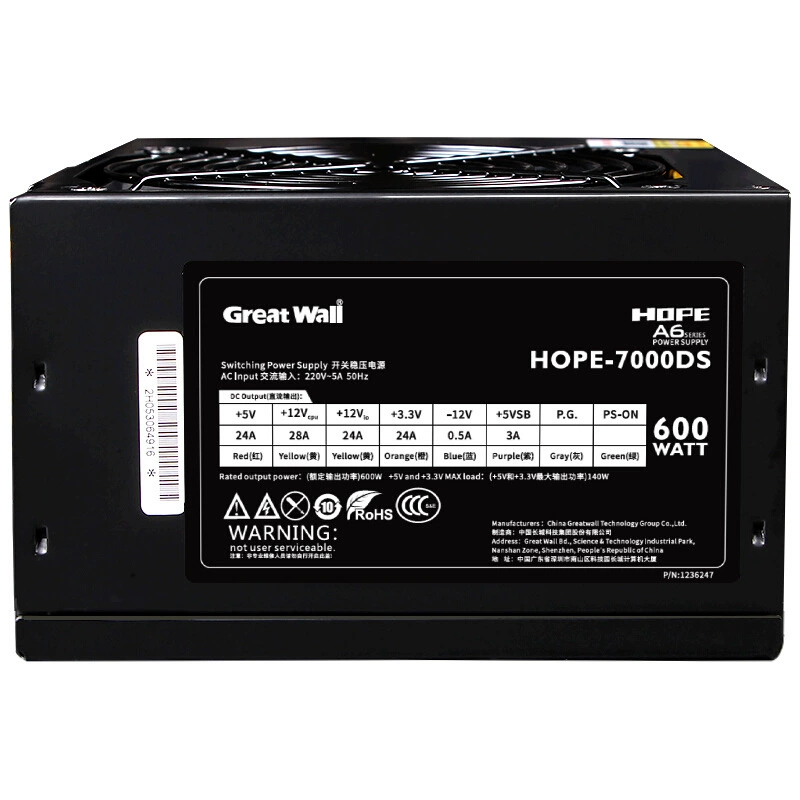 Блок питания Great Wall номиналом 450 Вт Hope-5500ZK, подходит для RTX4060Ti