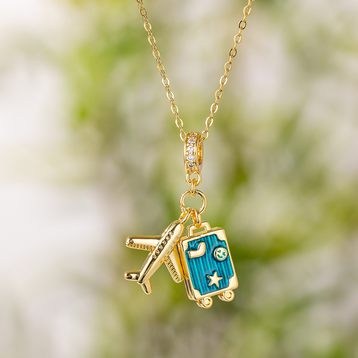 Travel, Daily Occasion Wholesale Jewelry Simple Style Commute Titanium Steel Copper Diamond Pendant Necklace
