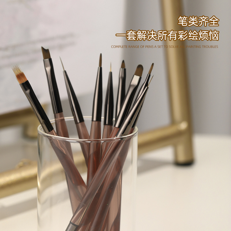 Japanese nail brush set Sweep pen Double head construction pen Light therapy drawing line pen Gradient pen wholesale tools