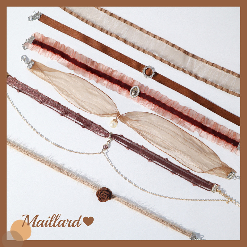 New Cross-Border Jewelry Brown Accessories Retro Maillard Style Necklace Accessible Luxury High-End Choker Choker Collar