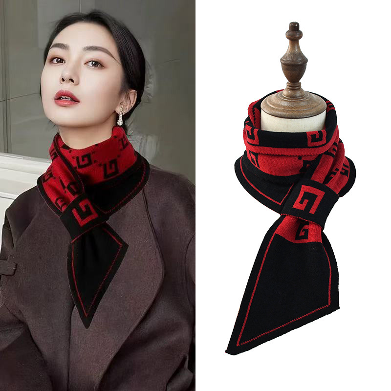 Invierno estilo coreano de protección de cuello caliente universal cuello cuadrado perezoso cruzado bufandas de punto bufandas de alta calidad damas