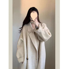 宽松中长款呢子大衣2025秋冬季新款加绒赫本风高级感小个子外套女