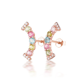 S925 Silver Set Natural Color Treasure Colorful Tourmaline Earrings Original Design Women Light Luxury Gem Fashion Wholesale