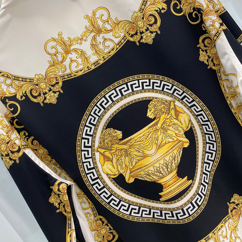 Camisa de Manga Larga para Hombre con Estampado Digital, Estilo Europeo y Americano, Novedad de Otoño 2024, Moda Juvenil Transfronteriza