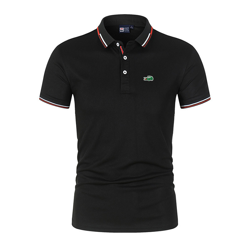 Summer Men's Polo Shirt Trendyy Crocodile Print Lapel T-Shirt Simple Casual and Comfortable Top 2146