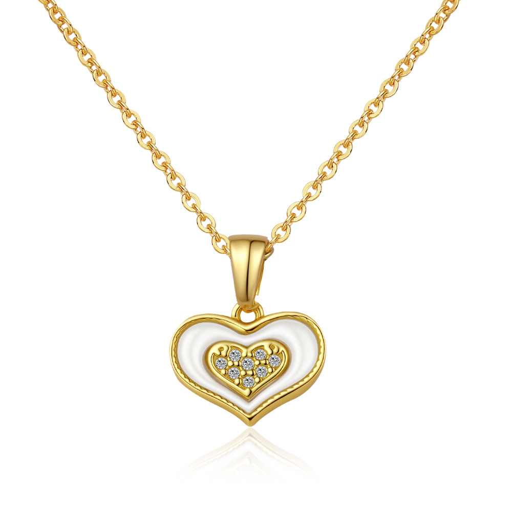 Collar de acero de colgante de oro retrógrado Mirad Wind 2025 nuevo estilo de mujer de alto nivel collar de aceite de acero de acero de collar de amor universal