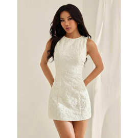 N 99510 Floral Jacquard Sleeveless Dress 花卉提花无袖裙