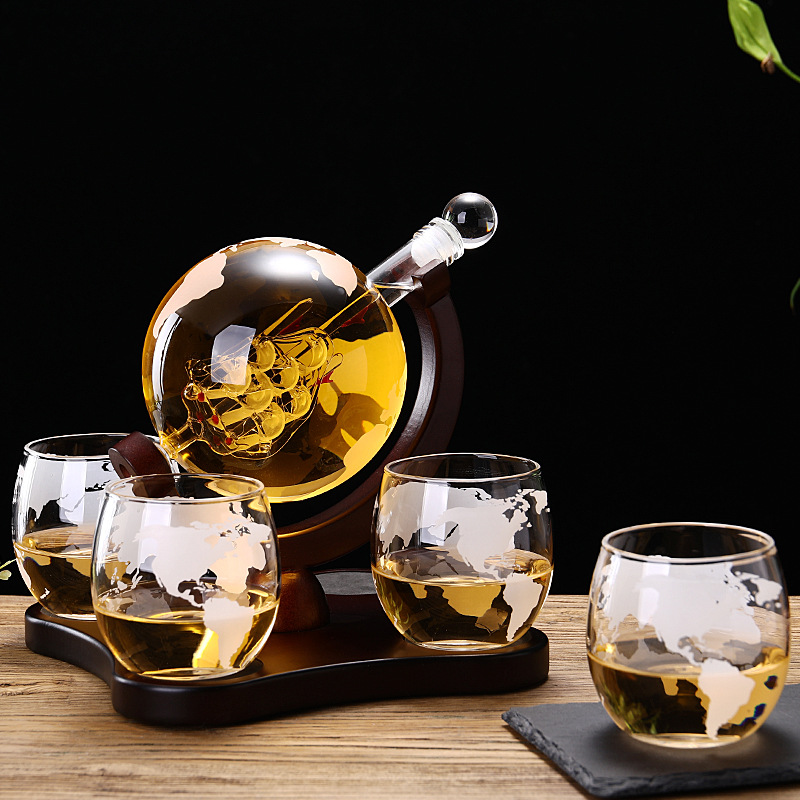 Ins5 conjunto vaso de vidrio resistente al calor decantador de tierra Luz de lujo whisky vodka vino separador