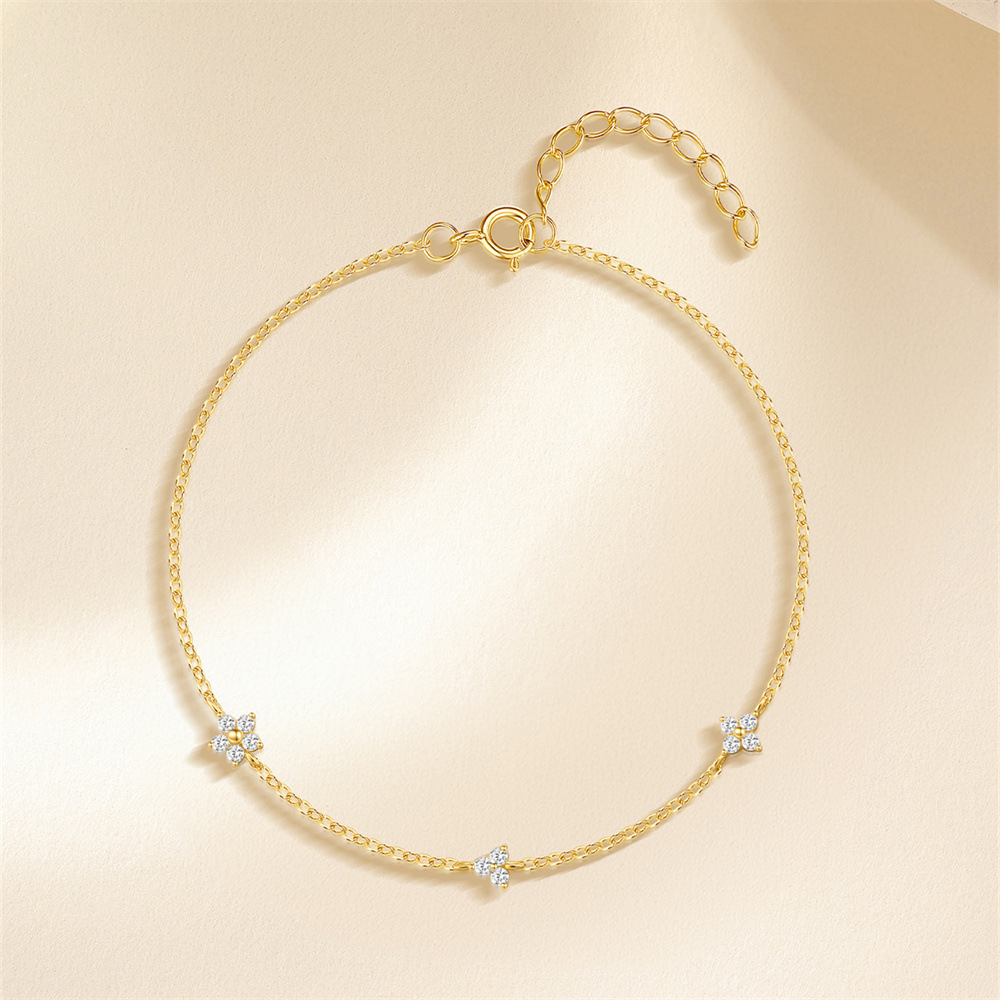 1 Piece Quantity Daily Occasion 925 Sterling Silver Cable Chain Bracelets IG Style Simple Style