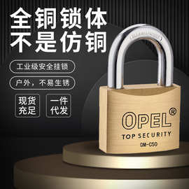 OPEL全铜挂锁十字钥匙弧形防盗锁防锈抗剪铜锁大门户外全铜欧宝锁