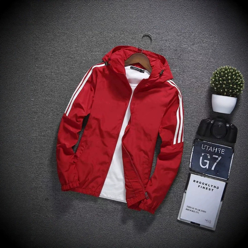 Spring and autumn men's casual hooded jacket, trendy sports versatile top, lightweight loose men's coat Spring and autumn men's casual hooded jacket, trendy sports versatile top, lightweight loose men's coat