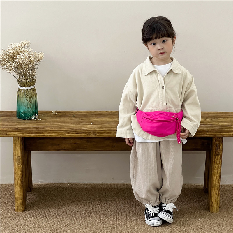 Bolsa pequeña para niños de estilo coreano nuevo macaron color sólido bolsa pequeña bolsa de pecho moda chico bolsa de mensajero estilo occidental bolso de la cintura del bebé