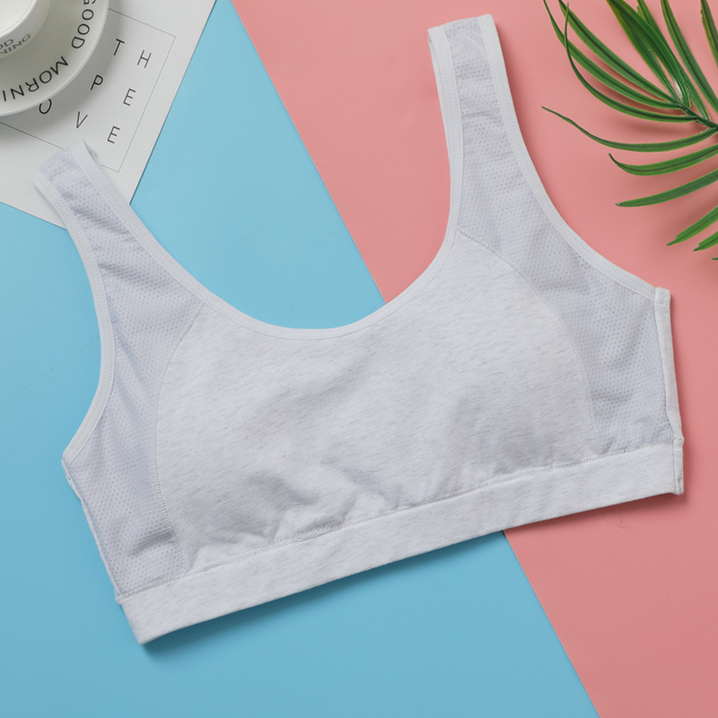 Sujetador de la muchacha de algodón estudiante ropa interior de la muchacha delgada ropa interior de desarrollo temprano de la Escuela Secundaria transpirable ropa interior inalámbrica