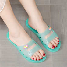 Casual couple drag waterproof flat bottom bath slippers羳