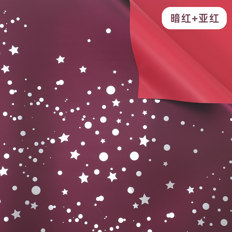Papel de embalaje ins estilo brillante cielo estrellado papel de embalaje simple material de embalaje de regalo avanzado papel impermeable grueso de dos colores