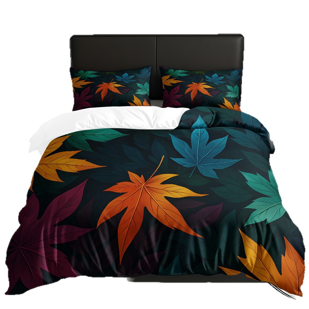 TEMU / JIT comercio exterior hogar patrón de hojas de colchón molido cubierta de colchón de tres piezas de fábrica directa a la figura puede fijarse