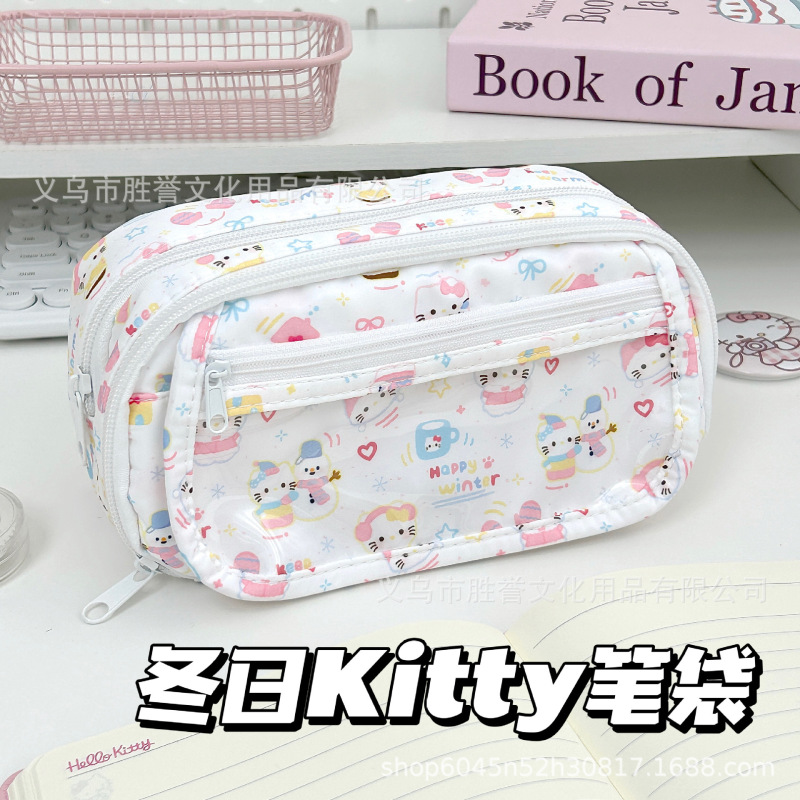 新しいラブブ痛バッグ鉛筆バッグ学生大容量文具バッグ収納袋かわいい多層高価値筆箱|undefined