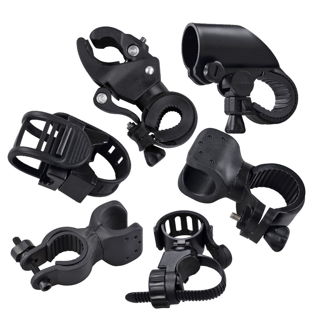 Bicycle Flashlight Holder Mountain Bike Light Holder Clip Bicycle Headlight Holder Fixed Bracket 360 Rotating Lamp Holder