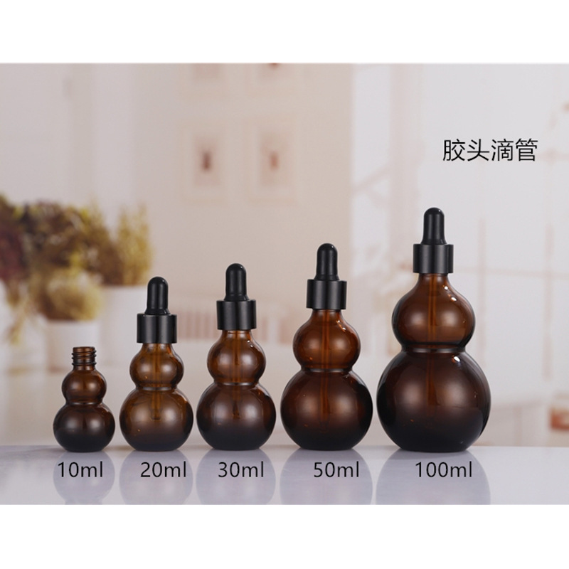 卸売 20 ミリリットルサンプル茶色のシングルおよびダブルひょうたんエッセンシャル オイル ボトル スプレー ローション詰め替えボトル空ボトル複数仕様在庫あり|undefined