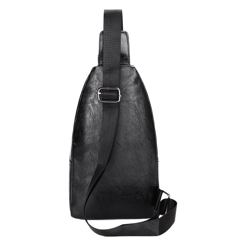 Nuevos hombres de moda de LA PU de cuero suave bolso de pecho simple bolsa de hombro impermeable bolsa de mensajero de negocios informal al por mayor de entrega