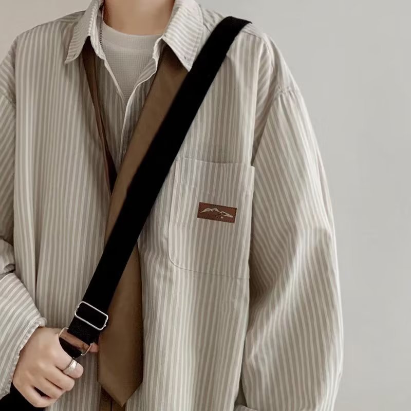 2024 letras camisa de manga larga estilo japonés Hong Kong ins camisa suelta niños tendencia de verano chaqueta casual de todo fósforo