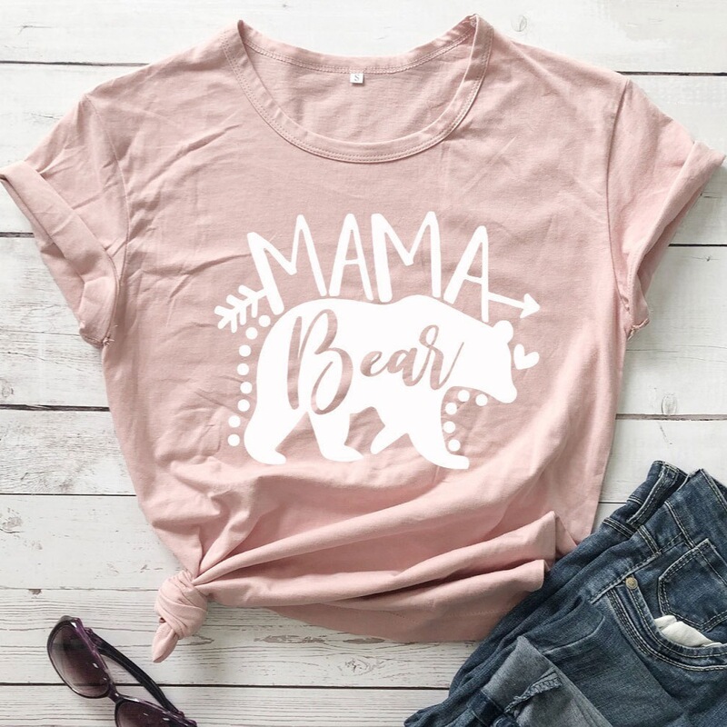 European and American Style Mama Mother's Day Care Bear Casual Versatile Streetwear T-Shirt Cotton Cross-Border Hot Sale European and American Style Mama Mother's Day Care Bear Casual Versatile Streetwear T-Shirt Cotton Cross-Border Hot Sale