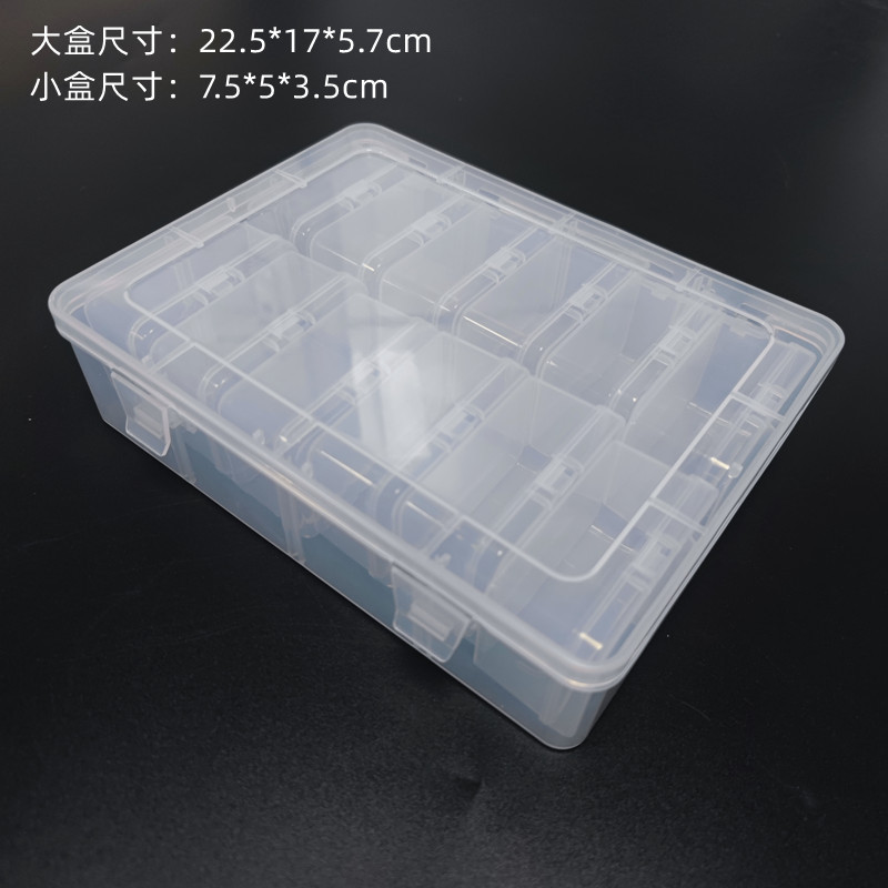 Caja de almacenamiento de cuentas pequeñas de plástico mini transparente con tapa de bisagra y caja de joyería cuadrada de uñas transparente rectangular