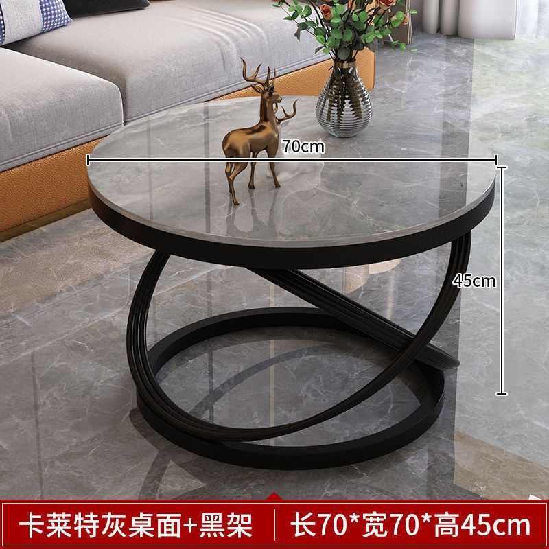 意式岩板茶几轻奢现代小户型茶几桌客厅圆形茶桌组合沙发边几新款|undefined