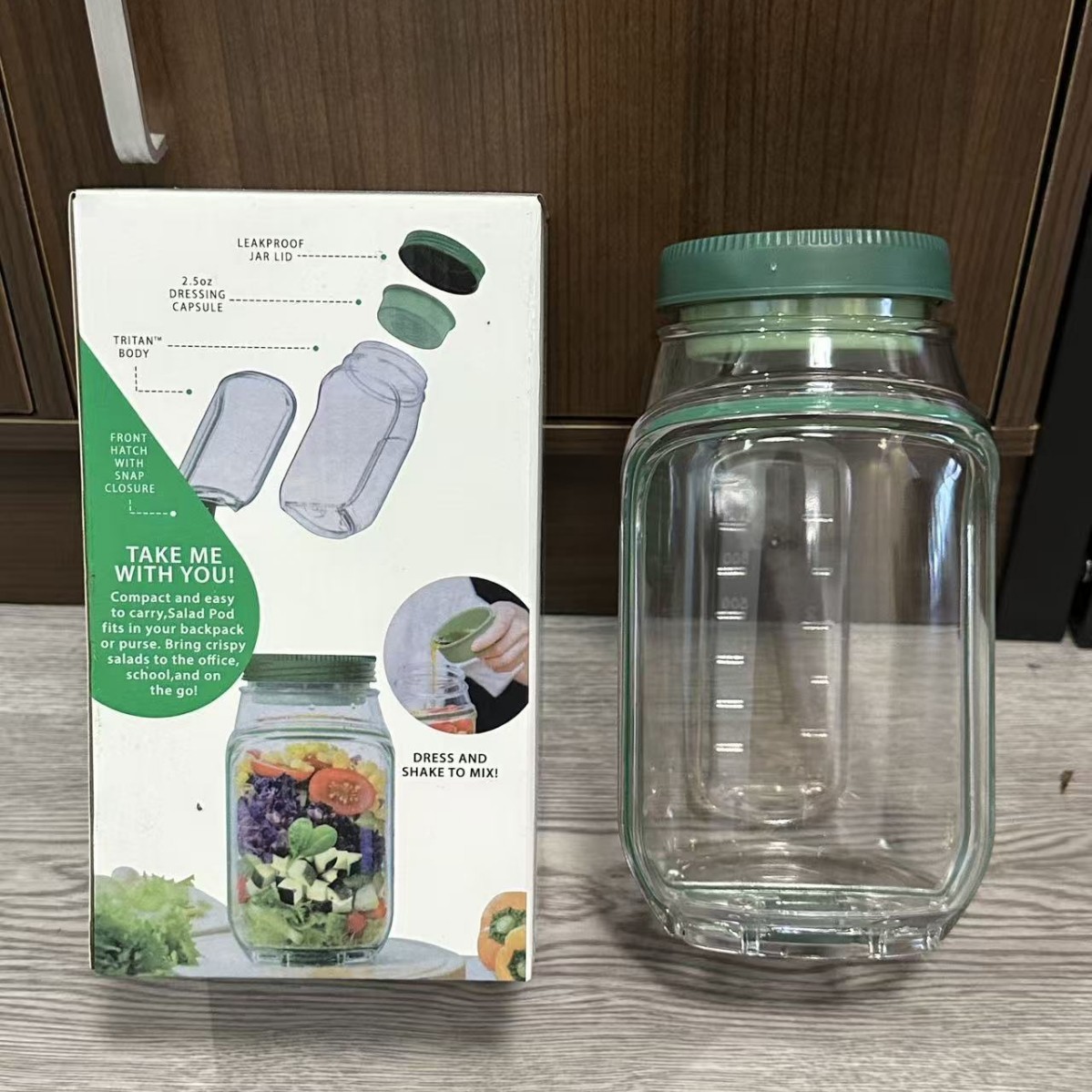 Salad jars with lids Lids meal prep Caja de condimento para ensalada con tapa a prueba de fugas