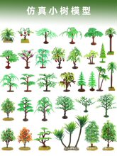 植物塑料树松树椰子树装饰水果树模型动物场景配件儿童玩教具