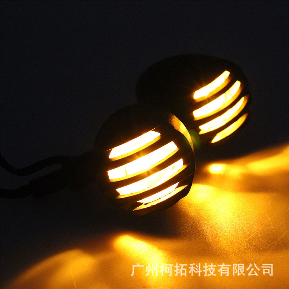 High-Brightness 12V Retro Motorcycle Grille Turn Signal Light Indicator Light Signal Lamp Motorcycle Warning Light