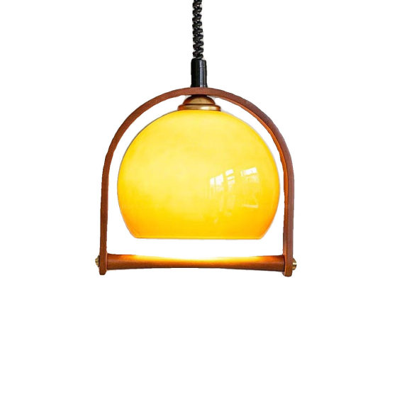 Quiet Wind Bahaus Middle Ancient Flying Saucer Chandelier Restaurant Bar Counter Solid Wood Nanyang Retro Island Desk Study Liftable Lamp