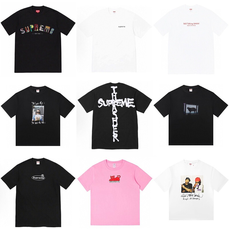 Cross-Border Supply and Foreign Trade Wholesale Trendy Brand Supreme Short-Sleeve American-Style Box Classic 240g T-Shirt Half-Sleeve 10