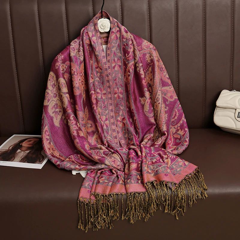 Tassel Blanket Design Thick Pashmina New Winter Warm Shawl W