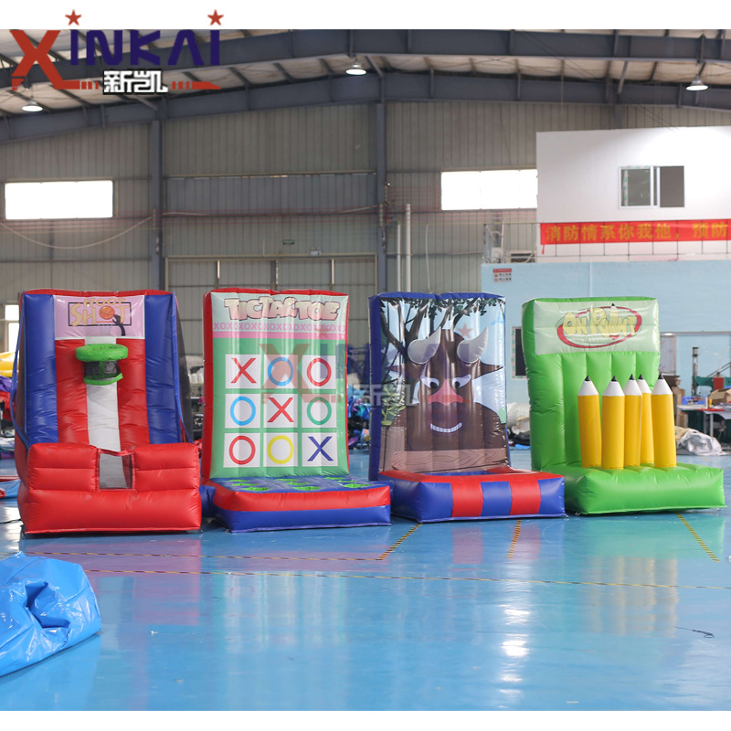 Juegos divertidos 4 en 1 carnaval inflable Juegos de tiro