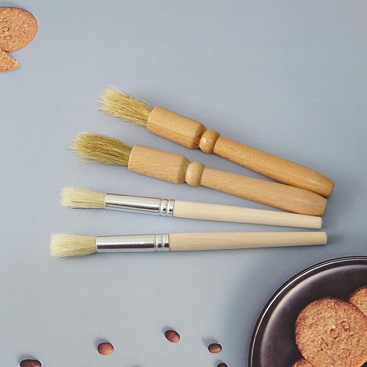 Hand Coffee Grinder Brush Coffee Powder Cleaning Brush Electric Grinder Cleaning Brush Manual Bristle Round Head Wooden Handle Brush