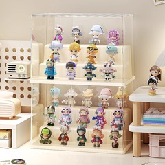 娃娃盲盒展示架透明防尘手办摆件收纳架展示柜泡泡玛特玩具收纳盒